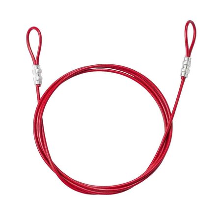 BRADY Double Looped Lockout Cable ABS Plastic 0.19 in Dia x 8 ft L Red 170975